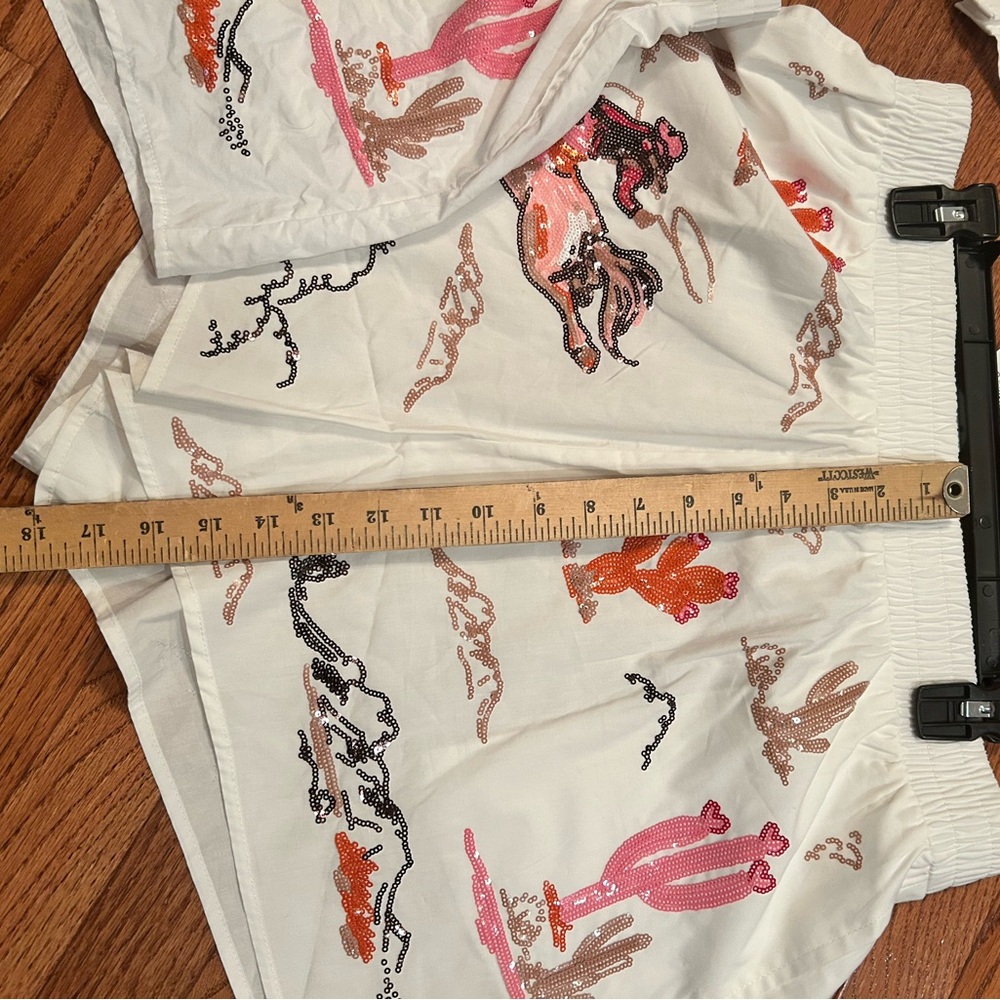 QUEEN OF SPARKLES RODEO - Bucking Cowgirl SEQUIN Set in White and Pink - Picture 4 of 9